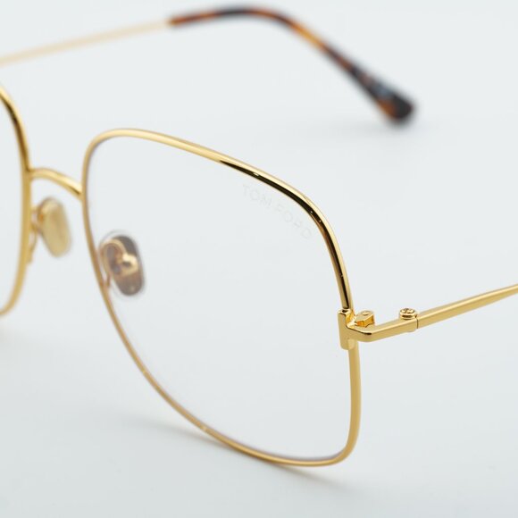 Tom Ford FT6048-B 030 Eyeglasses Deep Gold 59mm Square Frame, Blue Light Block - Picture 2 of 9